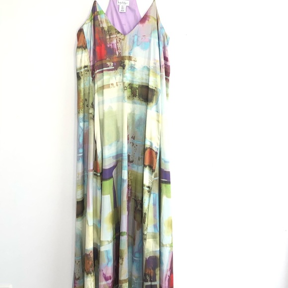 NICOLE MILLER Watercolor Flowing Maxi Dress - Picture 4 of 6